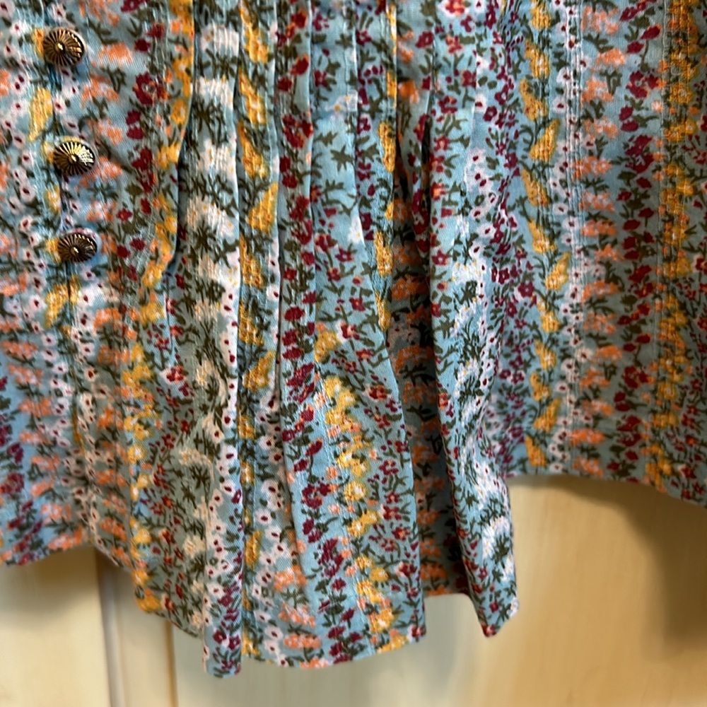 Maeve Multi-Color Pintuck Button Front Blouse - Picture 7 of 8